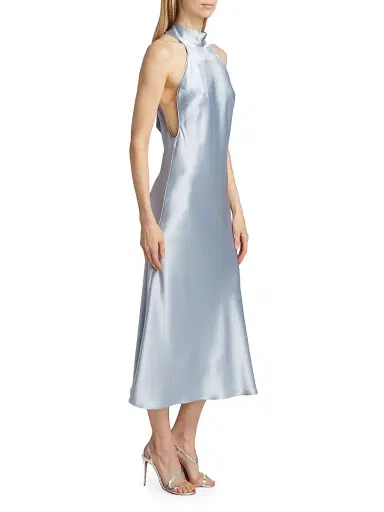 GALVAN LONDON Women's Bridal Sienna Satin Midi-Dress - Ice Blue - Size 4 | Thumbnail 4 GALVAN LONDON Women's Bridal Sienna Satin Midi-Dress - Ice Blue - Size 4 | Thumbnail 4