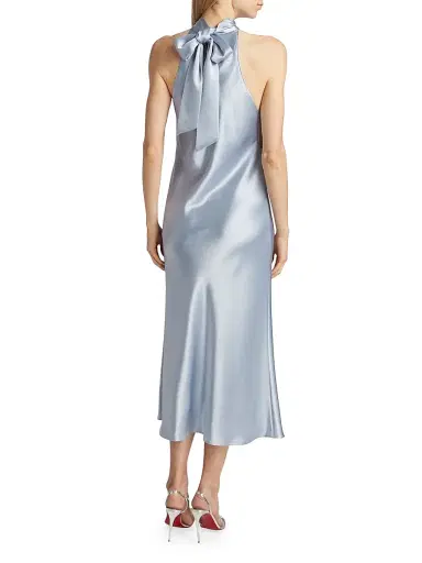 GALVAN LONDON Women's Bridal Sienna Satin Midi-Dress - Ice Blue - Size 4 | Thumbnail 5 GALVAN LONDON Women's Bridal Sienna Satin Midi-Dress - Ice Blue - Size 4 | Thumbnail 5