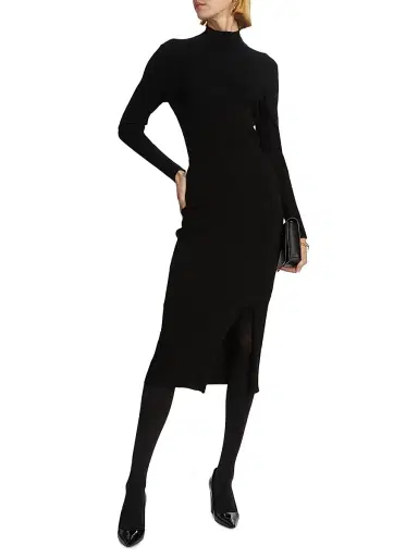 Saks Fifth Avenue Women's Wide Rib-Knit Pencil Skirt - Black - Size XS | Thumbnail 2 Saks Fifth Avenue Women's Wide Rib-Knit Pencil Skirt - Black - Size XS | Thumbnail 2