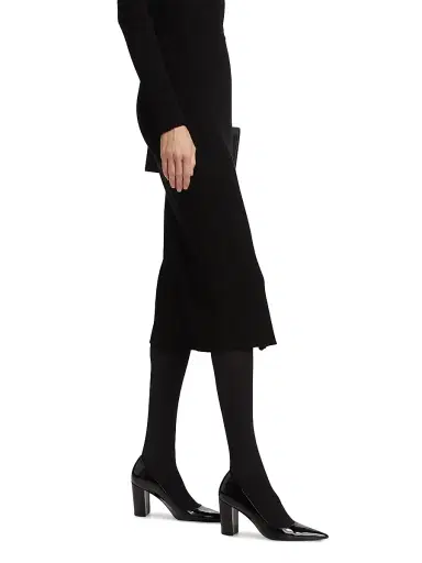 Saks Fifth Avenue Women's Wide Rib-Knit Pencil Skirt - Black - Size XS | Thumbnail 4 Saks Fifth Avenue Women's Wide Rib-Knit Pencil Skirt - Black - Size XS | Thumbnail 4