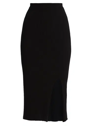Saks Fifth Avenue Women's Wide Rib-Knit Pencil Skirt - Black - Size XS | Thumbnail 1 Saks Fifth Avenue Women's Wide Rib-Knit Pencil Skirt - Black - Size XS | Thumbnail 1