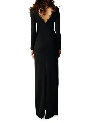 Ozgur Masur Women's Lace-Trimmed Cut-Out Gown | Thumbnail 4 Ozgur Masur Women's Lace-Trimmed Cut-Out Gown | Thumbnail 4
