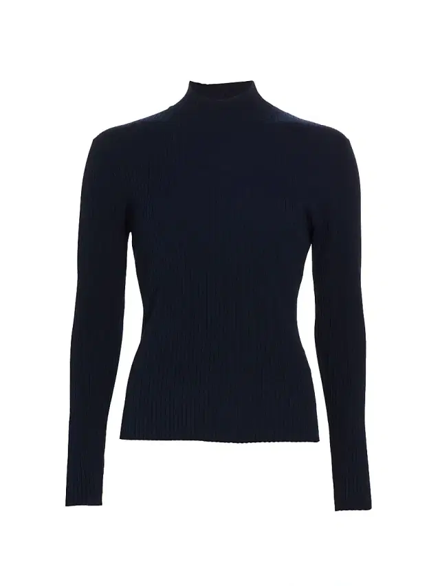 Saks Fifth Avenue Women's Rib-Knit Mock Turtleneck Top - Deep Navy