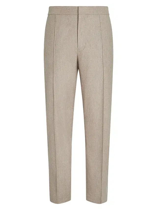 ZEGNA Men's 15milmil15 Wool Silk and Cashmere Pants - Light Taupe