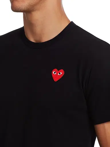 Comme des Garçons PLAY Men's Heart Tee - Black - Size Small | Thumbnail 6