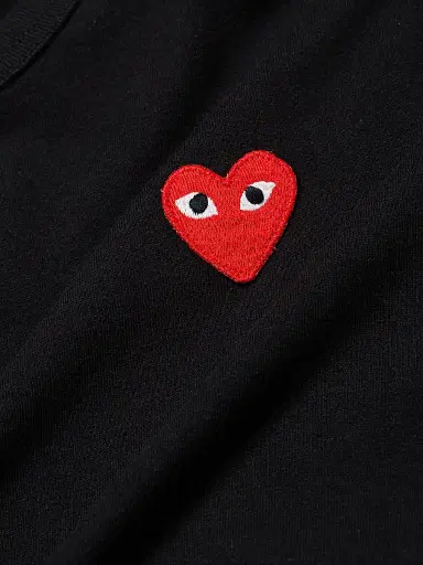 Comme des Garçons PLAY Men's Heart Tee - Black - Size Small | Thumbnail 7