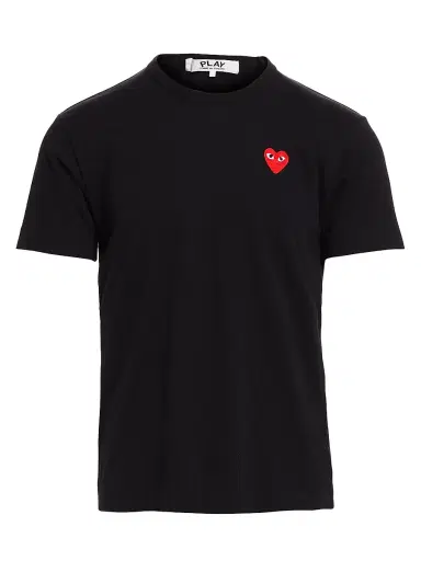 Comme des Garçons PLAY Men's Heart Tee - Black - Size Small | Thumbnail 1
