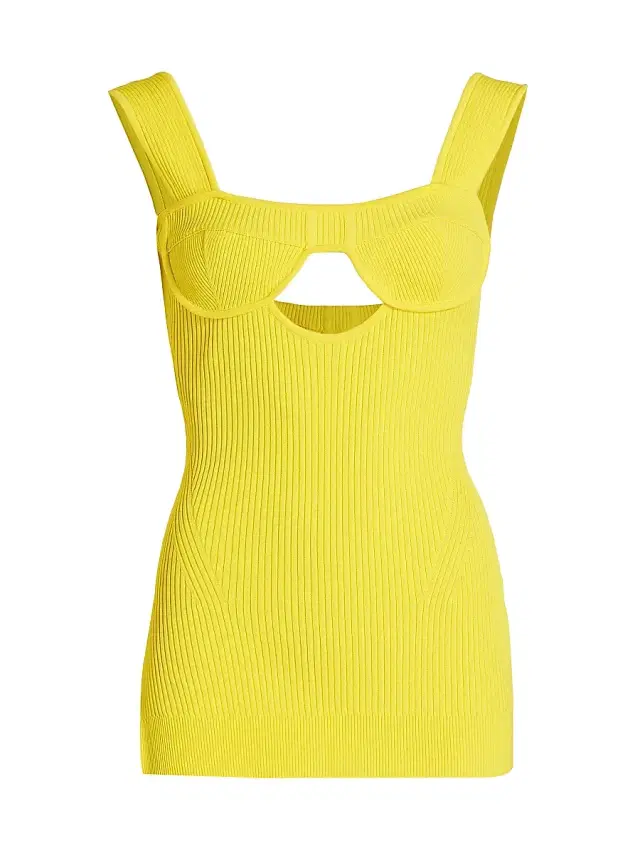 AKNVAS Women's Fezco Rib-Knit Tank Top - Lemon