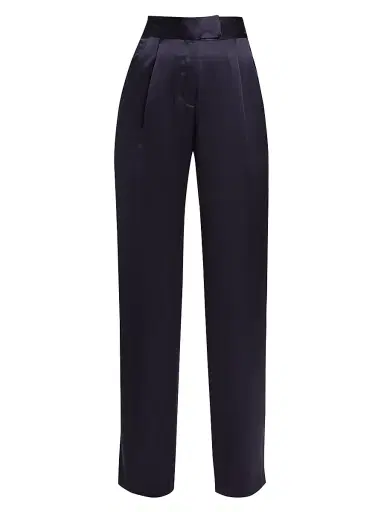 The Sei Women's Pleated Satin Wide-Leg Trousers - Fig | Thumbnail 1