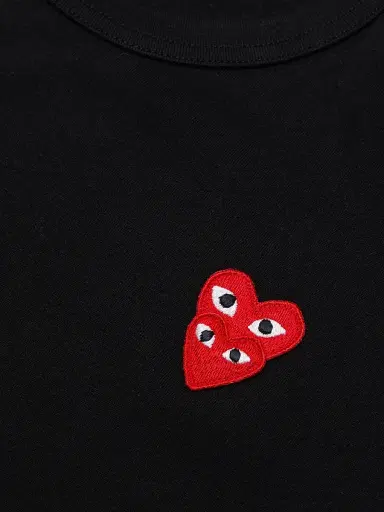 Comme des Garçons PLAY Men's Play Double Heart T-Shirt - Black | Thumbnail 6 Comme des Garçons PLAY Men's Play Double Heart T-Shirt - Black | Thumbnail 6