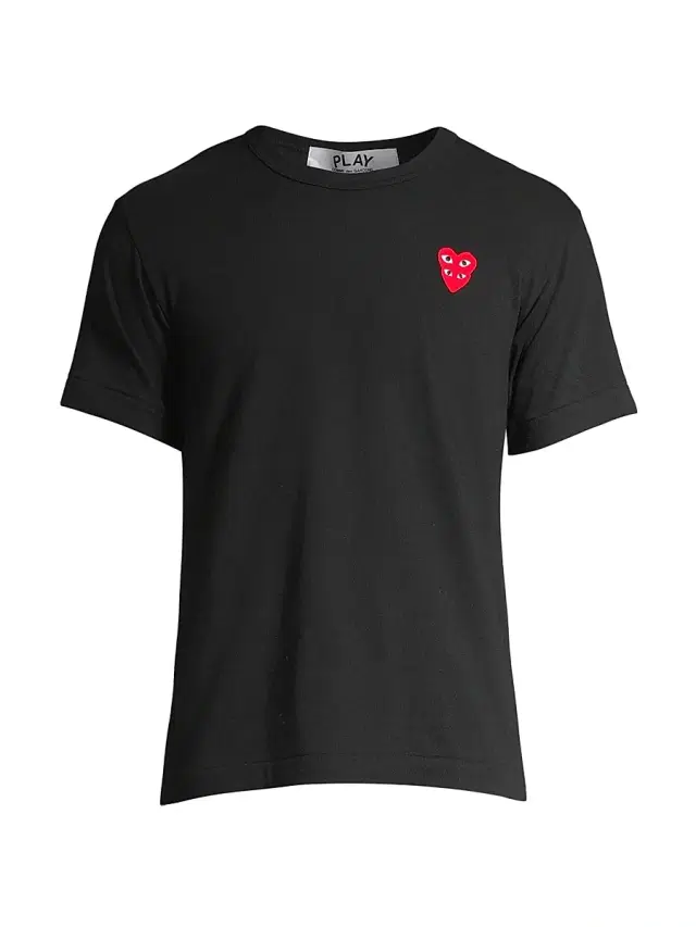 Men's Play Double Heart T-Shirt - Black