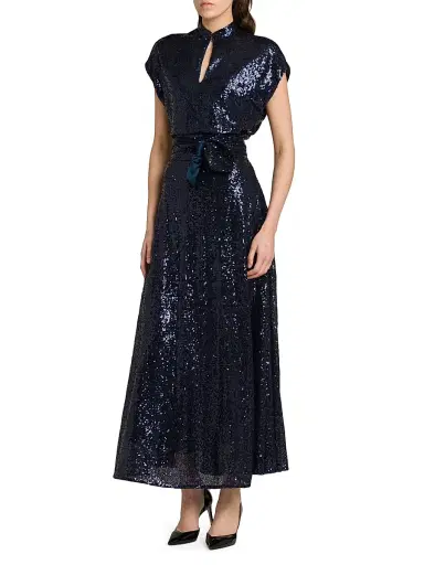 Kiton Women's Keyhole Sequin Midi-Dress | Thumbnail 4 Kiton Women's Keyhole Sequin Midi-Dress | Thumbnail 4