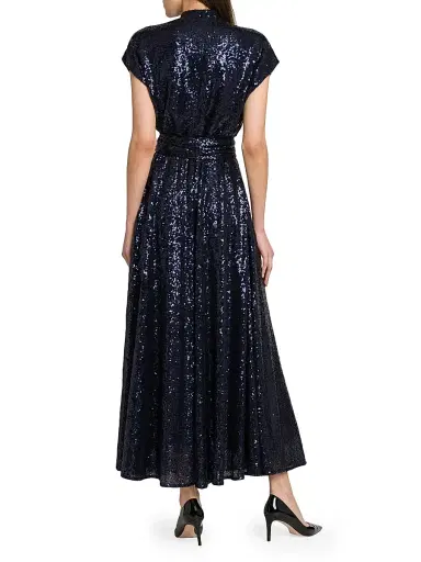 Kiton Women's Keyhole Sequin Midi-Dress | Thumbnail 5 Kiton Women's Keyhole Sequin Midi-Dress | Thumbnail 5