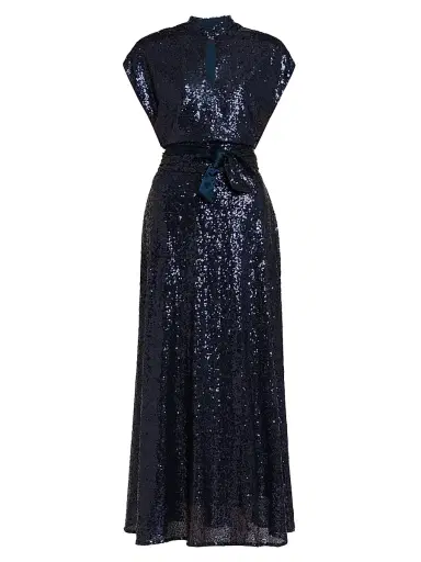 Kiton Women's Keyhole Sequin Midi-Dress | Thumbnail 1 Kiton Women's Keyhole Sequin Midi-Dress | Thumbnail 1
