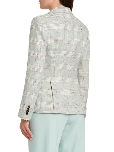 Kiton Women's Plaid Single-Breasted Blazer | Thumbnail 5 Kiton Women's Plaid Single-Breasted Blazer | Thumbnail 5