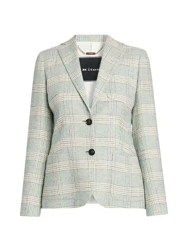 Kiton Women's Plaid Single-Breasted Blazer | Thumbnail 1 Kiton Women's Plaid Single-Breasted Blazer | Thumbnail 1
