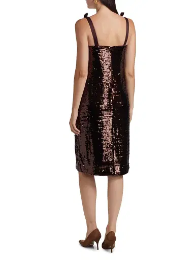 AKNVAS Women's Vonna Sequined Shift Dress - Mahogany | Thumbnail 5
