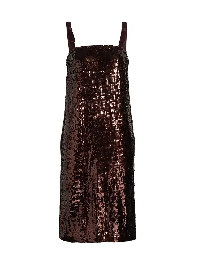 AKNVAS Women's Vonna Sequined Shift Dress - Mahogany