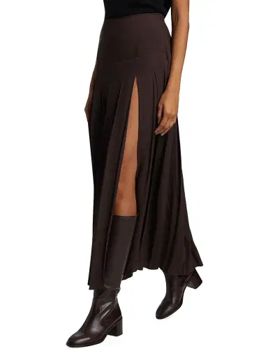 Reformation Women's Nancy Pleated Midi-Skirt - Mole - Size 0 | Thumbnail 4