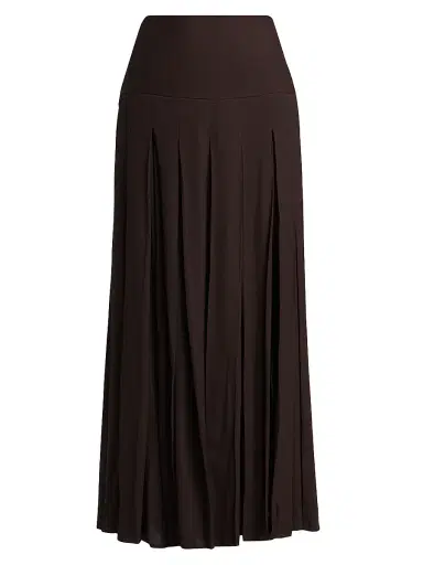 Reformation Women's Nancy Pleated Midi-Skirt - Mole - Size 0 | Thumbnail 1