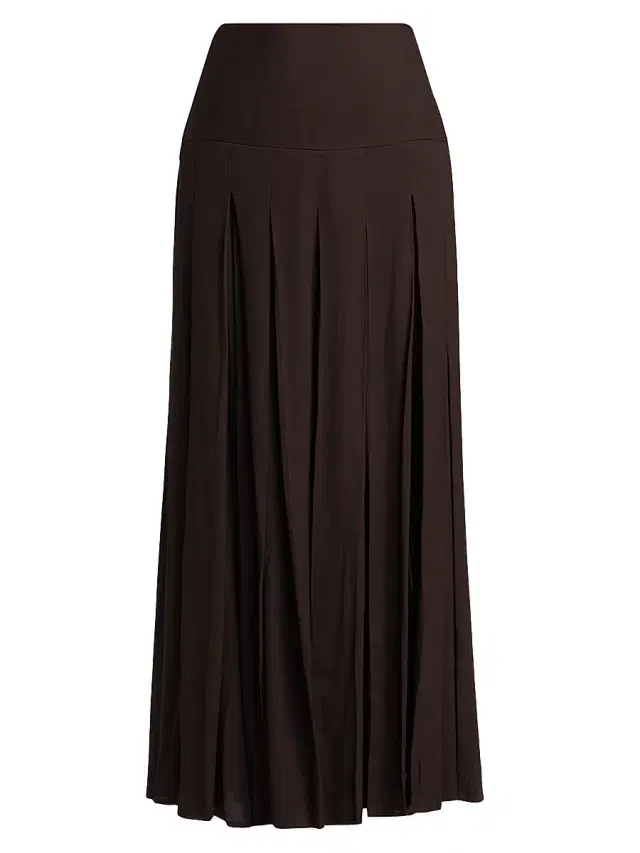 Reformation Women's Nancy Pleated Midi-Skirt - Mole - Size 0