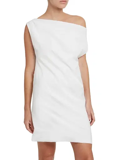 Armarium Women's Tiche Cotton-Blend Draped Minidress - White | Thumbnail 3 Armarium Women's Tiche Cotton-Blend Draped Minidress - White | Thumbnail 3