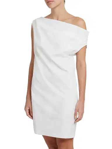Armarium Women's Tiche Cotton-Blend Draped Minidress - White | Thumbnail 4 Armarium Women's Tiche Cotton-Blend Draped Minidress - White | Thumbnail 4