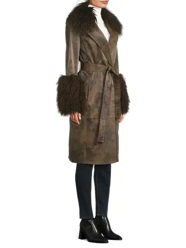 Kobi Halperin Women's Viv Shearling-Trimmed Belted Coat | Thumbnail 4 Kobi Halperin Women's Viv Shearling-Trimmed Belted Coat | Thumbnail 4