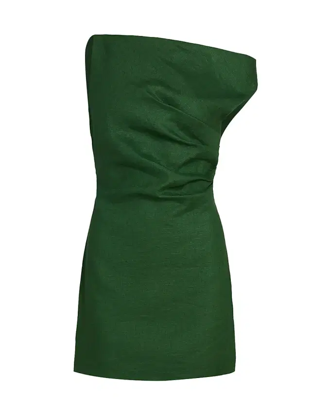 Ronny Kobo Women's Winnie Draped Linen Minidress - Palm Green