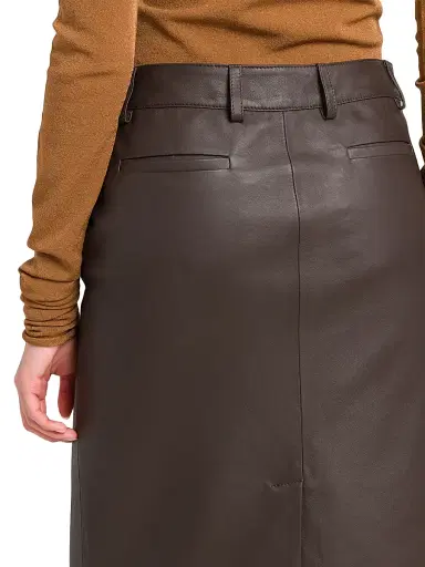 Armarium Women's Daria Leather Midi-Skirt - Chocolate | Thumbnail 6 Armarium Women's Daria Leather Midi-Skirt - Chocolate | Thumbnail 6