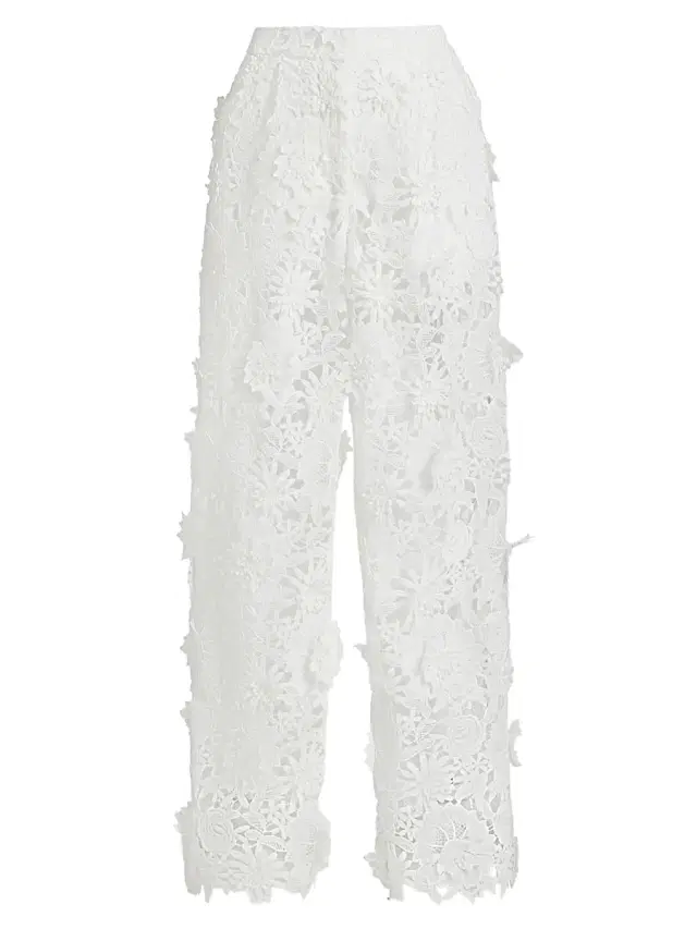 AKNVAS Women's Adrian Floral Lace Pants - White