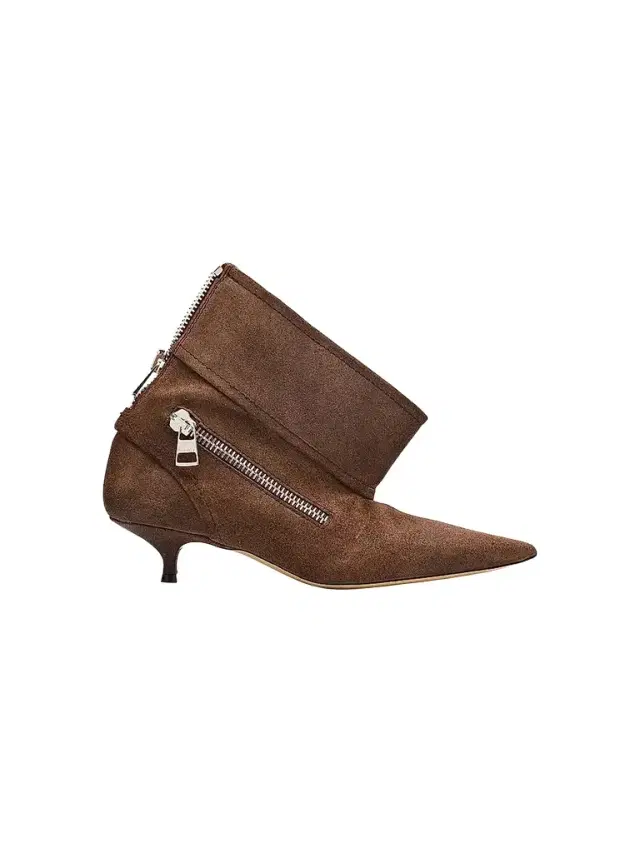 JW Anderson Women's Biker Suede Kitten-Heel Booties - Brown