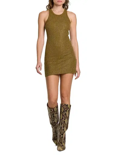 The Attico Women's Thermostrass Macro Jersey Rib Minidress | Thumbnail 2 The Attico Women's Thermostrass Macro Jersey Rib Minidress | Thumbnail 2