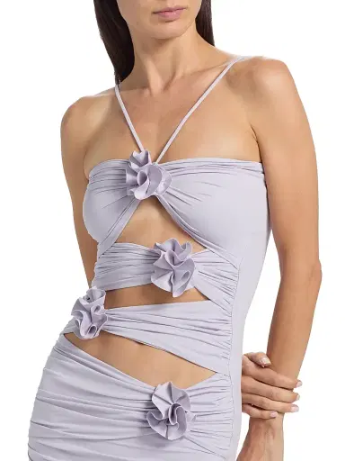 Maygel Coronel Women's Coari Floral Appliqué Cut-Out Minidress | Thumbnail 6