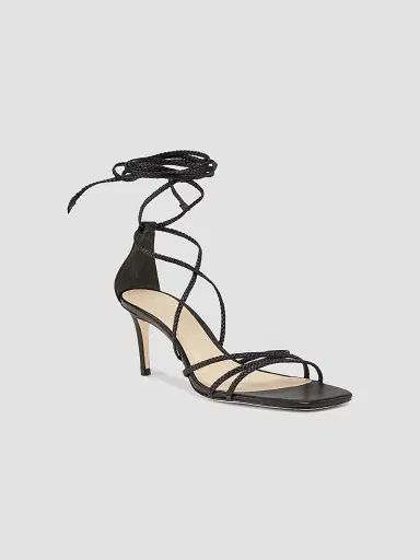 22élevé Women's 70MM Braided Leather Sandals - Black - Size 7 | Thumbnail 2