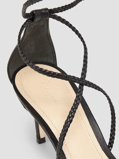 22élevé Women's 70MM Braided Leather Sandals - Black - Size 7 | Thumbnail 5