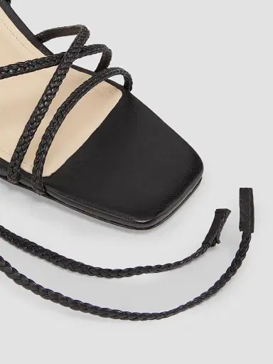 22élevé Women's 70MM Braided Leather Sandals - Black - Size 7 | Thumbnail 6
