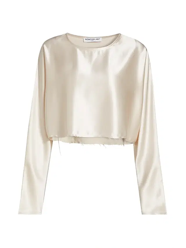 Nonchalant Label Women's Emilia Satin Crop Blouse - Champagne
