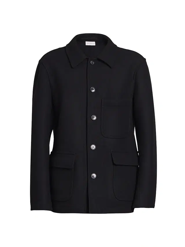 Dries Van Noten Men's Braxton Button-Front Jacket - Black
