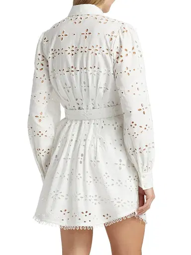 Hemant & Nandita Women's Adya Buckle Shirt Minidress - Off White | Thumbnail 5 Hemant & Nandita Women's Adya Buckle Shirt Minidress - Off White | Thumbnail 5