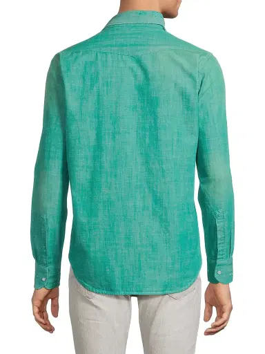 Sartorio Napoli Men's Western Denim Shirt - Teal | Thumbnail 5