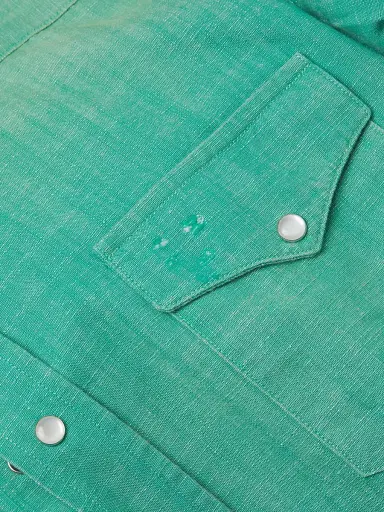 Sartorio Napoli Men's Western Denim Shirt - Teal | Thumbnail 6