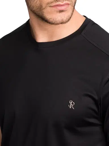 Stefano Ricci Men's Logo Cotton T-Shirt - Black | Thumbnail 4