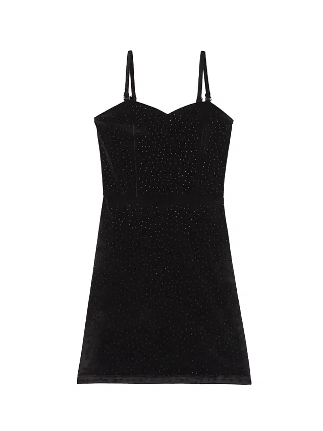 Theme Girl's Serena Velour Sweetheart Studded Dress - Black