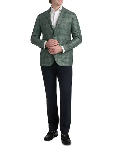 Sartorio Napoli Men's Plaid Virgin Wool-Blend Sport Coat - Sage - Size 40 | Thumbnail 2 Sartorio Napoli Men's Plaid Virgin Wool-Blend Sport Coat - Sage - Size 40 | Thumbnail 2