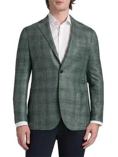 Sartorio Napoli Men's Plaid Virgin Wool-Blend Sport Coat - Sage - Size 40 | Thumbnail 3 Sartorio Napoli Men's Plaid Virgin Wool-Blend Sport Coat - Sage - Size 40 | Thumbnail 3