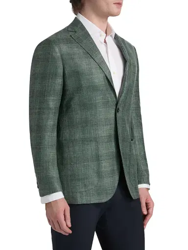 Sartorio Napoli Men's Plaid Virgin Wool-Blend Sport Coat - Sage - Size 40 | Thumbnail 4 Sartorio Napoli Men's Plaid Virgin Wool-Blend Sport Coat - Sage - Size 40 | Thumbnail 4