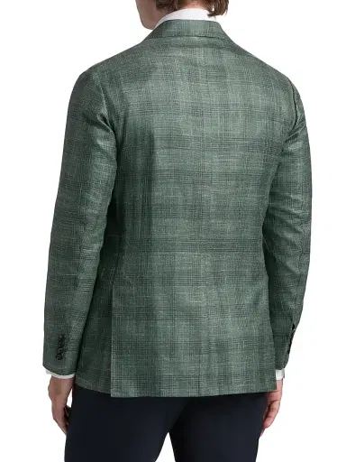 Sartorio Napoli Men's Plaid Virgin Wool-Blend Sport Coat - Sage - Size 40 | Thumbnail 5 Sartorio Napoli Men's Plaid Virgin Wool-Blend Sport Coat - Sage - Size 40 | Thumbnail 5