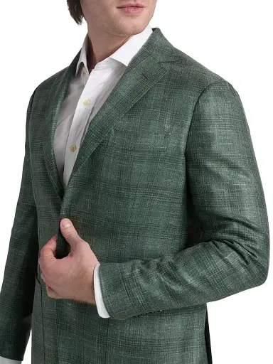 Sartorio Napoli Men's Plaid Virgin Wool-Blend Sport Coat - Sage - Size 40 | Thumbnail 6 Sartorio Napoli Men's Plaid Virgin Wool-Blend Sport Coat - Sage - Size 40 | Thumbnail 6