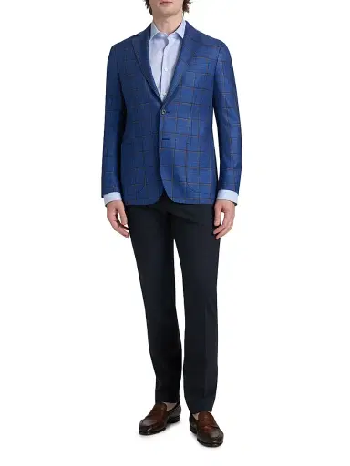 Sartorio Napoli Men's Plaid Wool-Blend Sport Coat - Blue - Size 40 | Thumbnail 2 Sartorio Napoli Men's Plaid Wool-Blend Sport Coat - Blue - Size 40 | Thumbnail 2